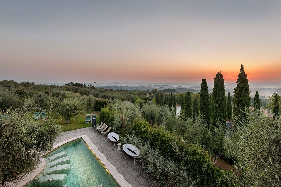 Indoor and outdoor heated pool